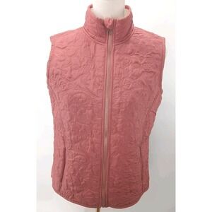 Cabela's Women's Blue Damsel Pink Rose Quilted Sherpa Lined Full Zip W/ Pockets